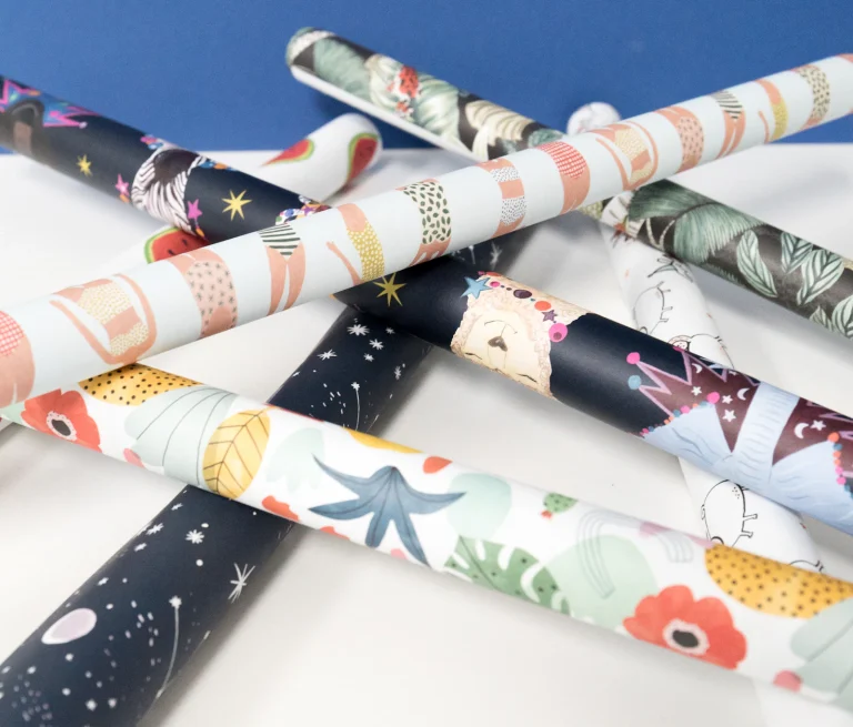 Rollen inpakpapier met verschillende patronen